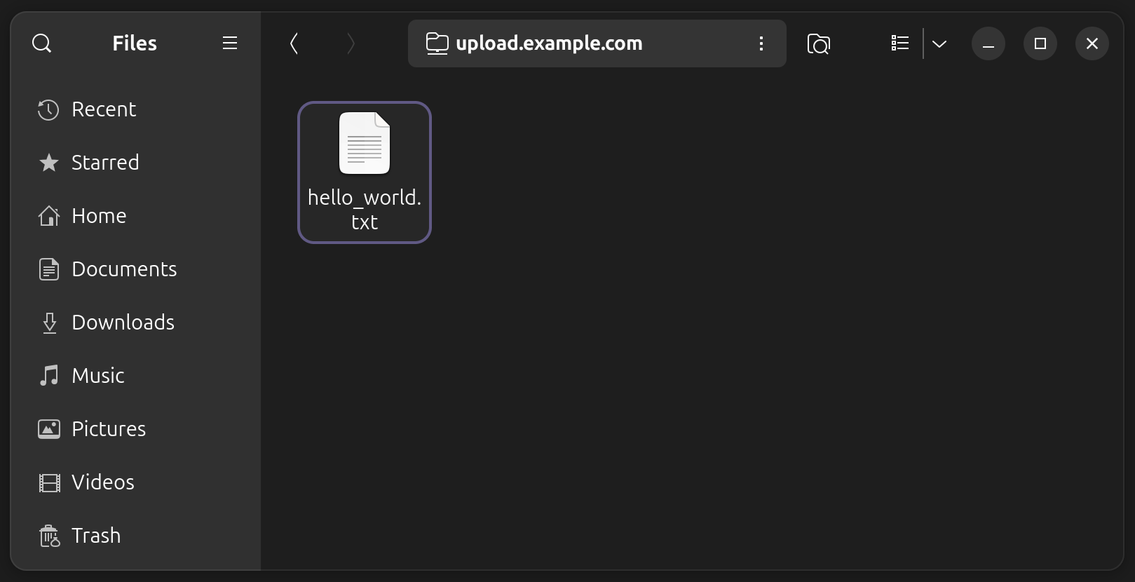 File listing in the upload endpoint
